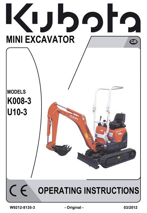 kubota k008-3 mini excavator manual|kubota k008 manual.